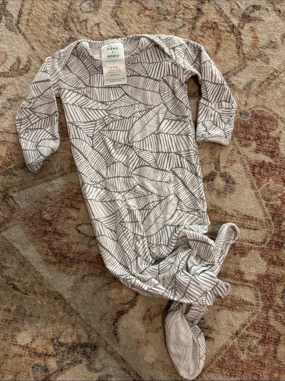 aden + anais comfort knit™ newborn knotted gown